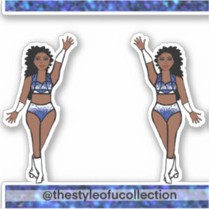 Majorette / Stickers Danseuse Bleu étincelle