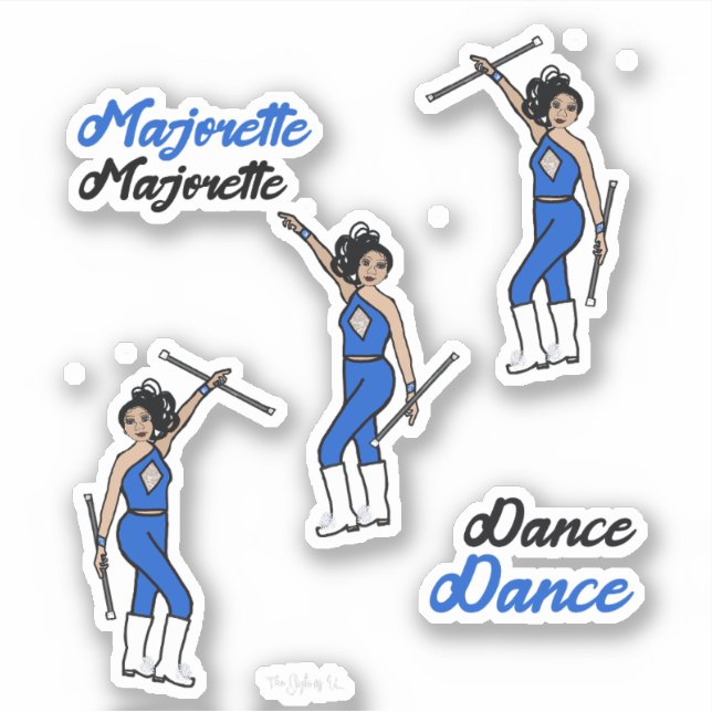 Majorette / Stickers Danseuse Diamant Bleu (Devant)