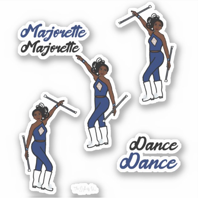 Majorette / Stickers Danseuse Marine Diamant (Devant)