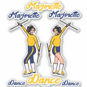 Majorette Stickers (Navy Gold) Aufkleber