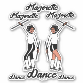 Majorette Stickers (Schwarz-weiß) Aufkleber