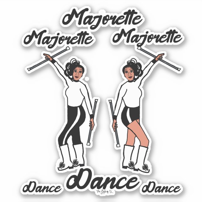 Majorette Stickers (Schwarz-weiß) Aufkleber (Vorderseite)