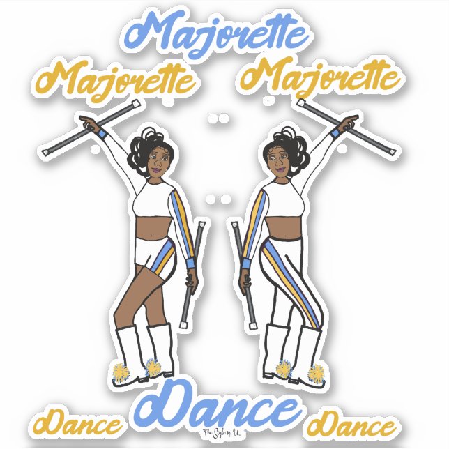 Majorette Stickers (White YBStripe) A Aufkleber (Vorderseite)