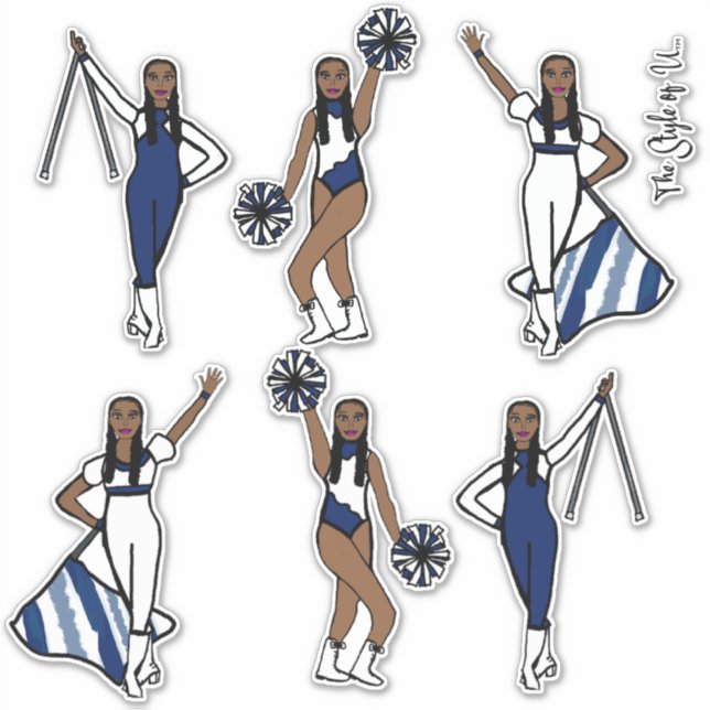 Majorette / Tänzer/ Chef / Flaggenaufkleber, Marin Aufkleber (Vorderseite)