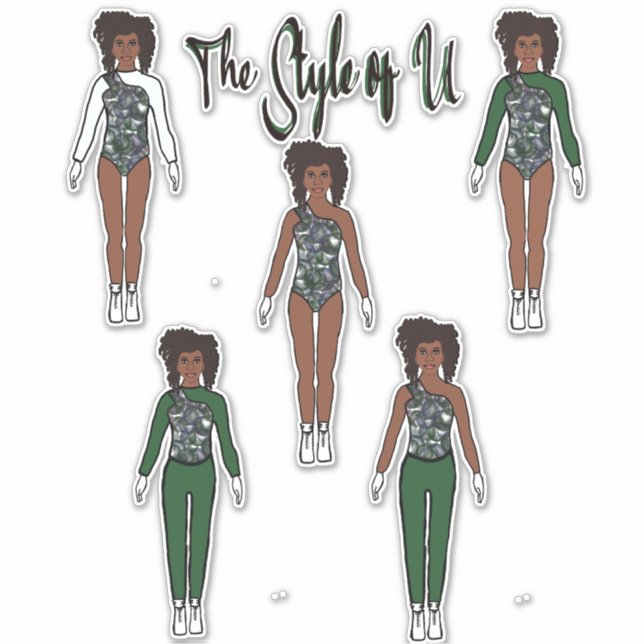 Majorette / Tänzer Quick Change Stickers (Kale) Aufkleber (Vorderseite)