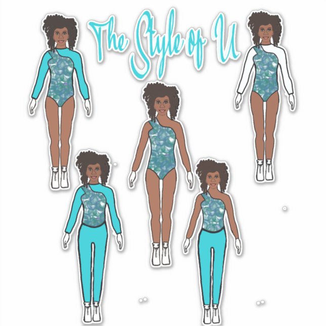 Majorette / Tänzer Quick Change Stickers Karibik Aufkleber (Vorderseite)