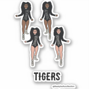 Majorette / Tänzer Sticker Schwarzer Silberiger Ti