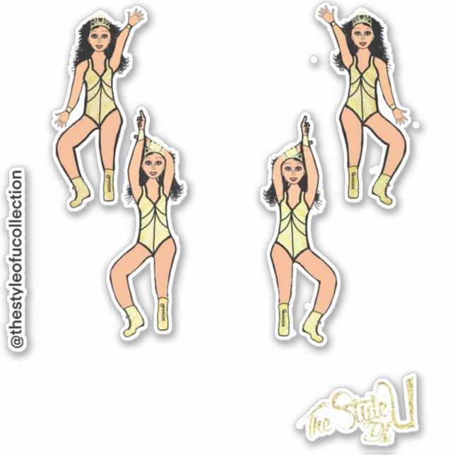 Majorette / Tänzer Stickers Gold Crown #2 Aufkleber (Vorderseite)