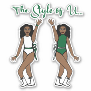 Majorette / Tänzer Stickers Green Ribbon Aufkleber