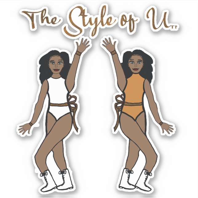 Majorette / Tänzer Stickers Leopard Ribbon Aufkleber (Vorderseite)
