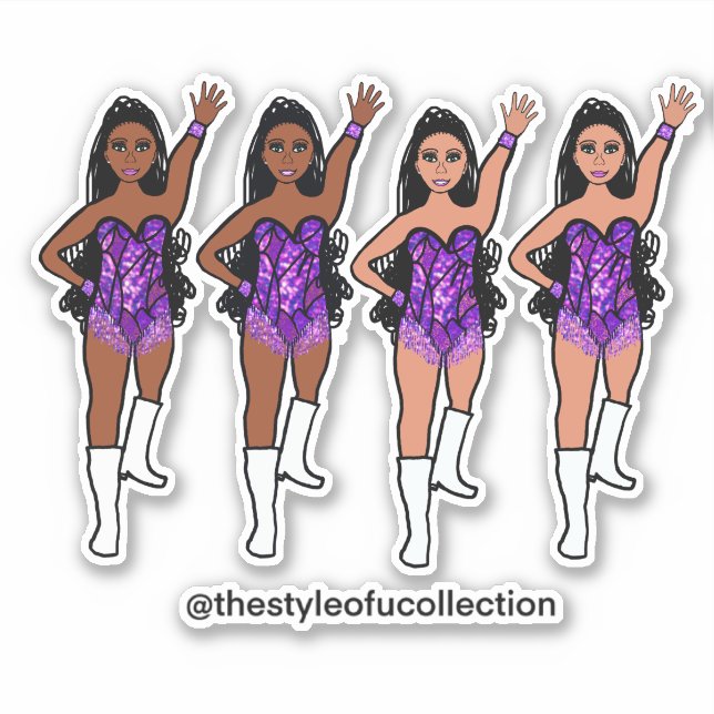 Majorette / Tänzer Stickers Lila Randstreifen Aufkleber (Vorderseite)