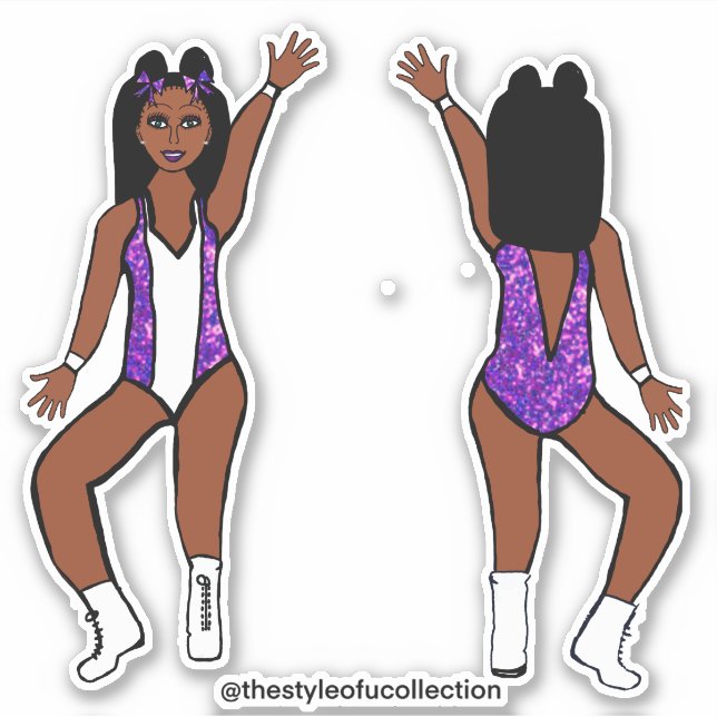Majorette / Tänzer Stickers Lila Spark Aufkleber (Vorderseite)