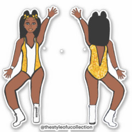 Majorette / Tänzer Stickers Yellow Spark Aufkleber