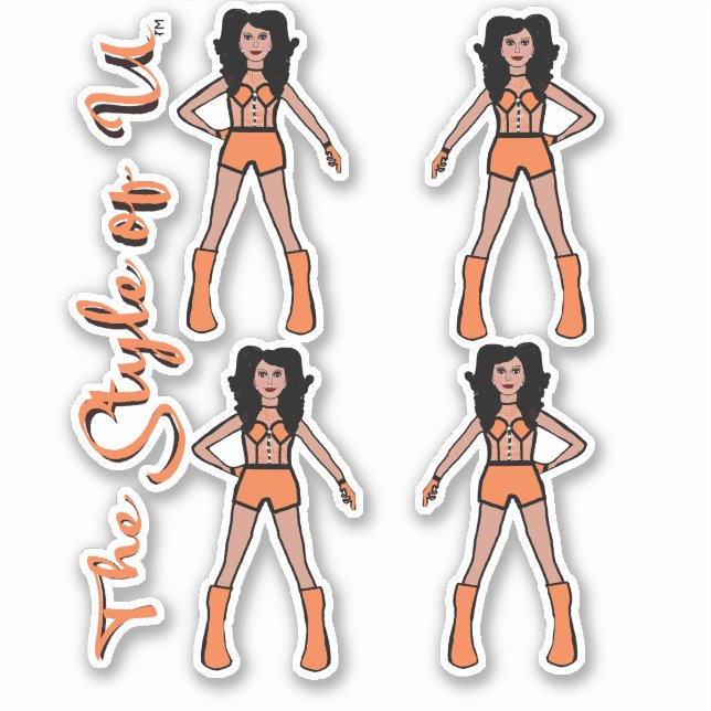Majorette / Tänzeraufkleber Apricot Aufkleber (Vorderseite)