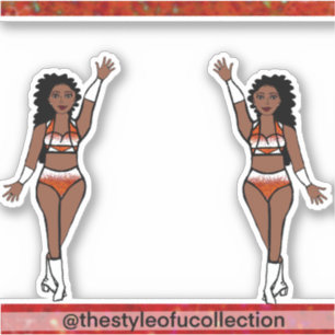 Majorette / Tänzeraufkleber Burnt Orange Sparkle Aufkleber