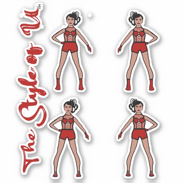 Majorette / Tänzeraufkleber Erdbeere 2 Aufkleber (Vorderseite)