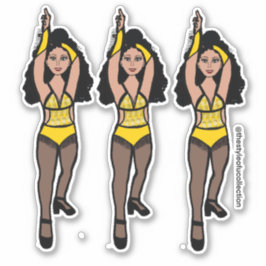 Majorette / Tänzeraufkleber Gelb/Schwarz Randnr. 2 Aufkleber