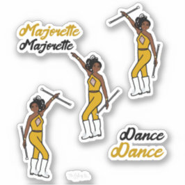 Majorette / Tänzeraufkleber, Gold Diamant 3 Aufkleber
