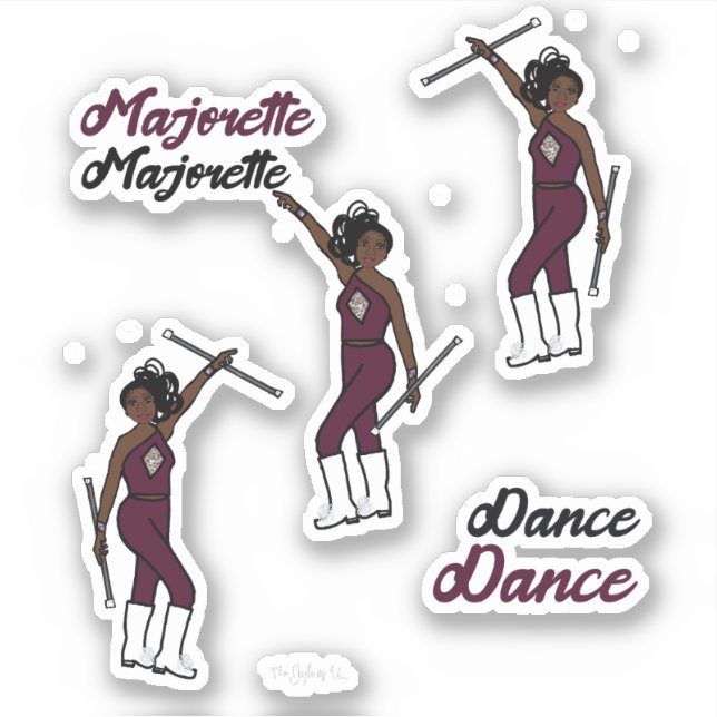 Majorette / Tänzeraufkleber Mahogany Aufkleber (Vorderseite)