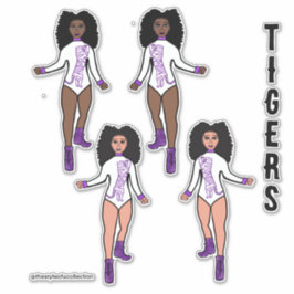Majorette / Tänzeraufkleber Weiße Lila Tiger 2 Aufkleber