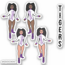 Majorette / Tänzeraufkleber Weiße Lila Tiger 2 Aufkleber
