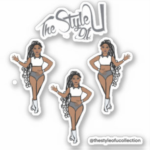 Majorette tressée / Stickers Danseuse Gris