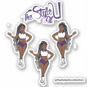 Majorette tressée / Stickers Danseuse violet