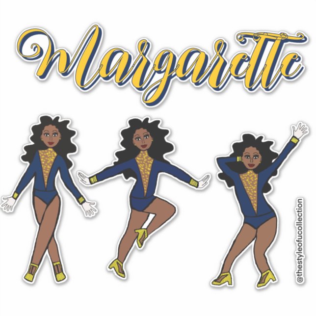 Majorette Tri- Pose Blue/Yellow Diamond #1 Aufkleber (Vorderseite)