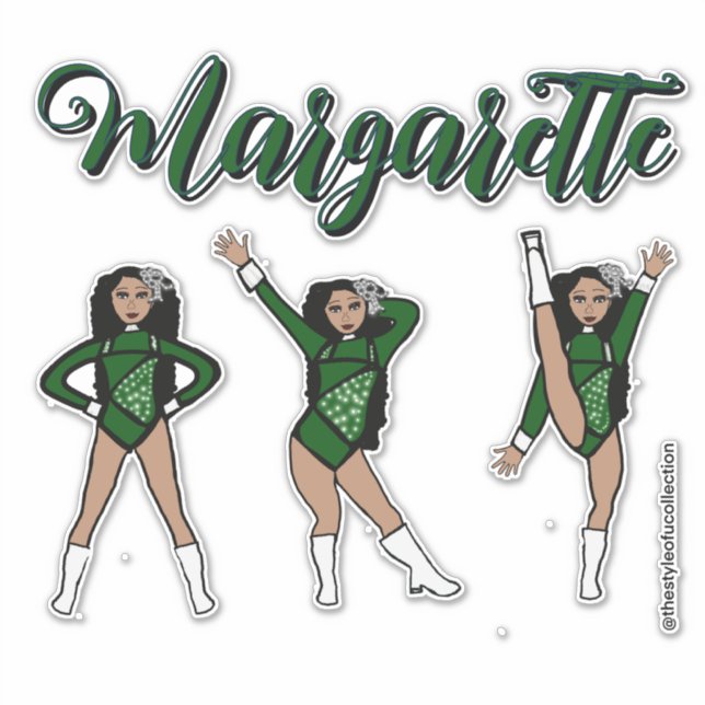 Majorette Tri-Pose / Grüner Diamant # 2 Aufkleber (Vorderseite)