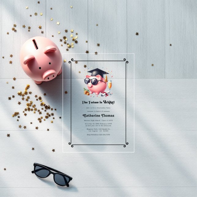 Majors Bright Future Graduate Acryleinladungen (Business and Finance Majors Bright Future Graduate Acrylic Invitations)