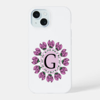 Majuscule G monogramme floral