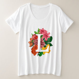 Majuscule L monogramme floral
