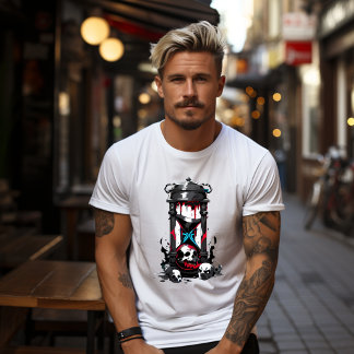 Makabrianische Sablier-T-Shirts mit blutigem Schäd T-Shirt