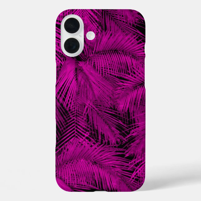 Makana Palms Hawaiian Rosa Tropische Blätter iPhone 16 Plus Hülle (Rückseite)