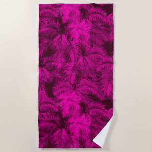 Makana Palms Hawaiian Tropical Blätter Pink Strandtuch