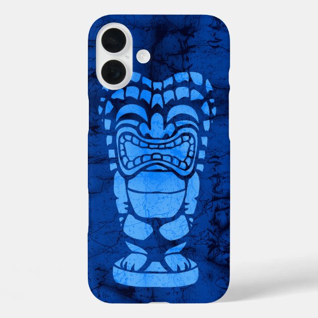 Makapuu Beach Hawaiian Laughing Tiki Batik iPhone 16 Plus Hülle (Rückseite)