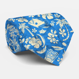 Makapuu Strand hawaiischer tropischer Tiki Batik Krawatte