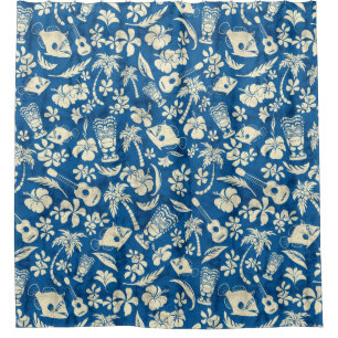 Makapuu Strand-hawaiisches Batik-Aloha Shirt Duschvorhang