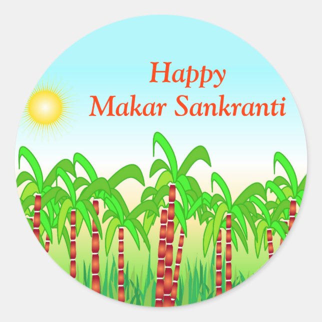 Makar Sankranti - Indisches Festival Runder Aufkleber (Vorderseite)