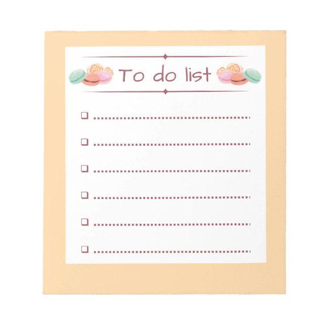 Makaron-Themed Notepad auflisten Notizblock (Vorderseite)