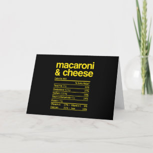 Makaroni und Käse Ernährungsfakten Thanksgiving Karte