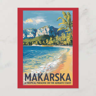 Makarska Kroatien Reise Kunst Vintage Postkarte