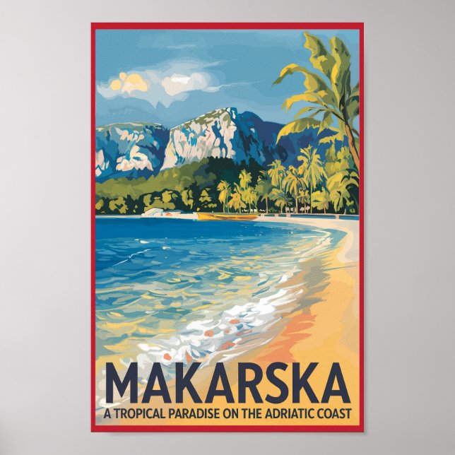 Makarska Kroatien Reisen Kunst Vintag Poster (Vorne)