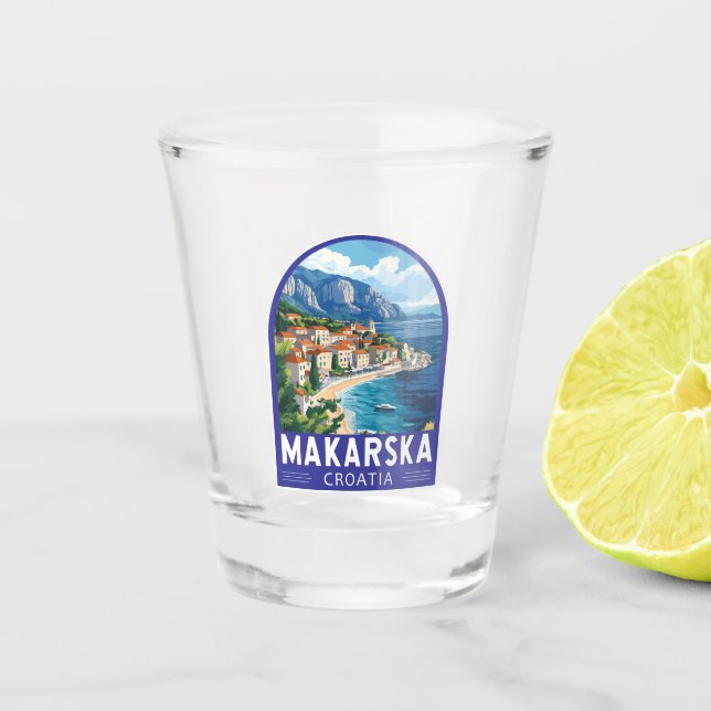 Makarska Kroatien Reisen Schnapsglas (Vorderseite)