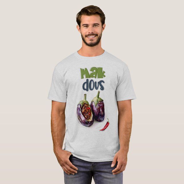 Makdous gegossene Aubergine Walnüsse, Knoblauch م  T-Shirt (Vorne ganz)