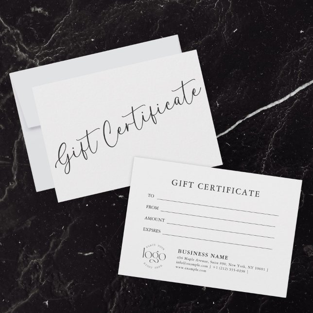 Make A Gift Certificate | Clean Business Gift Card (personalized custom business gift certificate for employees)