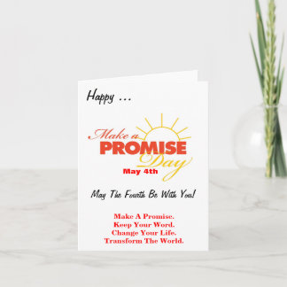 Make A Promise Day Greeting Card - Blank Inside Karte