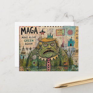 Make Algen Grün Again Mixed Media Lustige Collage Postkarte