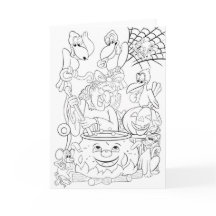 Make and color your own Halloween card