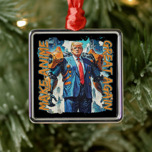 Make Anime Great Again - Mecha Trump Ornament Aus Metall